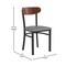 Flash Furniture Gray Vinyl Dining Chairs - Walnut Wood Backs, PK 2 2-XU-DG6V5GYV-WAL-GG - alternate 4